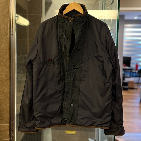 Tommy Hilfiger Vintage Diamond Quilted Barn Chore Jacket (Navy Blue/Brown) - Picture 9 of 16